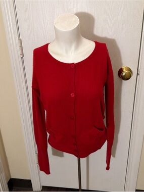 Marc by Marc Jacobs Cardigan  Women's Red Sz M Wool/Cashmere Blend Sweater